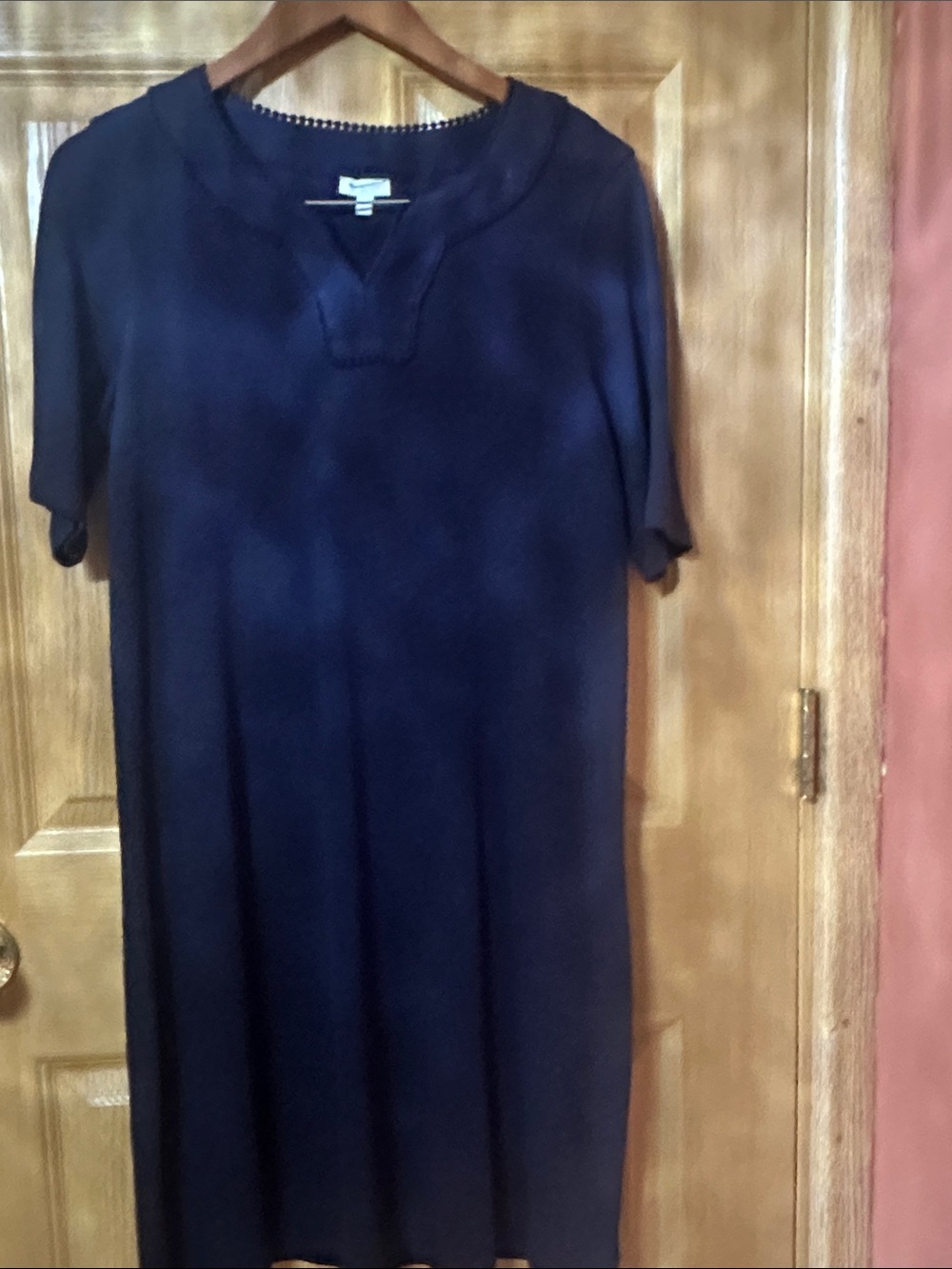 Talbots Navy Short-Sleeve Tunic Dress